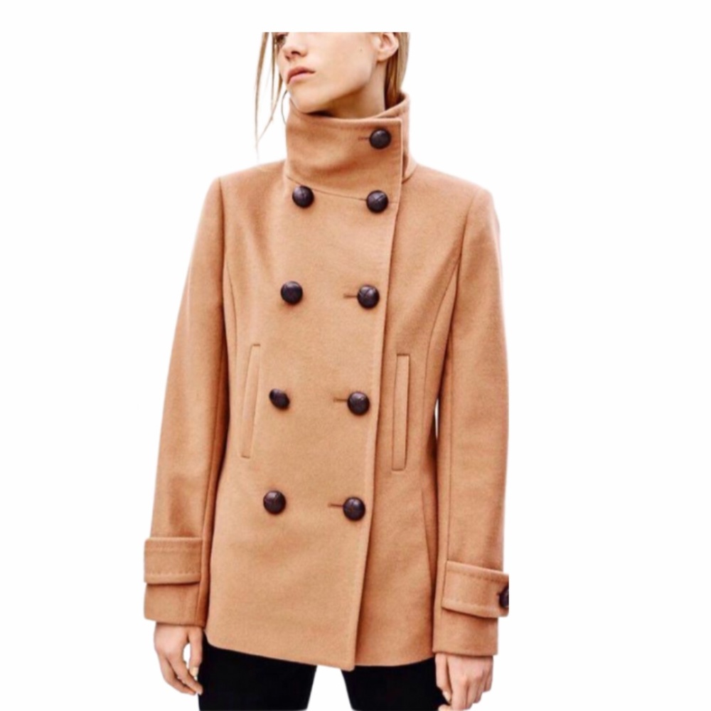Babaton Camel Wool Peacoat | S